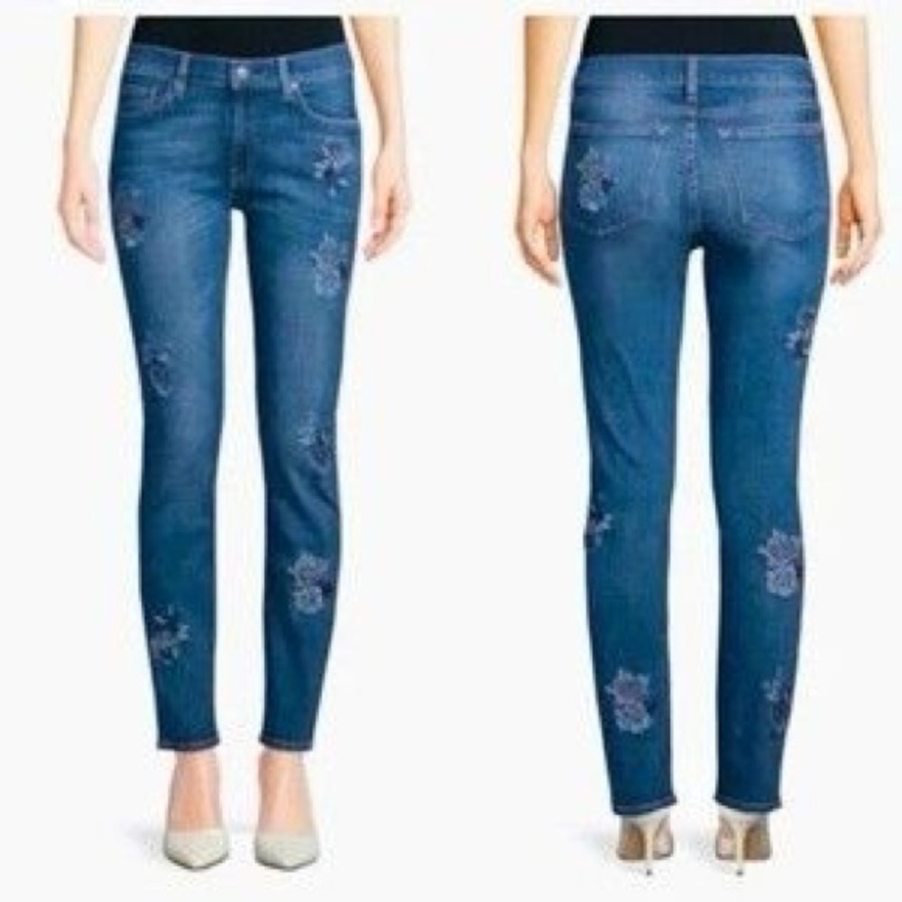 Miss Me Vintage Rose Embroidered Skinny Jeans